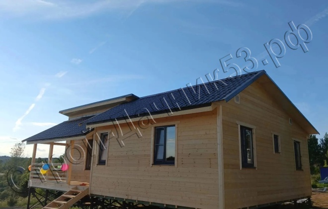 1 Каркасный дом Д-5, 12x8м, 96 М², Новгородская область, Валдайский район, посёлок Яжбелцы (6)